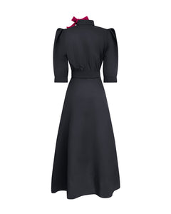 black cotton wrap dress Gisele Cotton Dress
