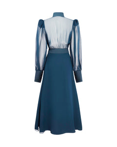 The Sylphie Wrap Dress - Teal hammered silk